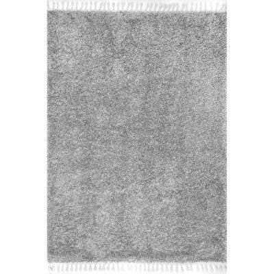 nuloom Gelina Soft Shaggy Tassel Area Rug Light Grey