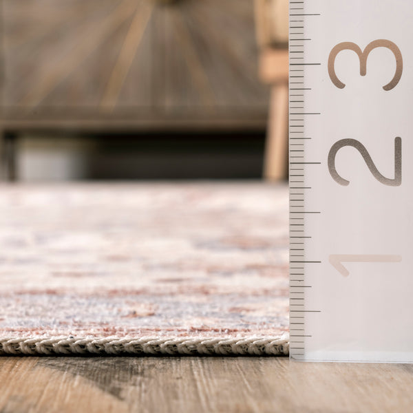 Nuloom Gemma Machine Washable Transitional Floral Area Rug Beige