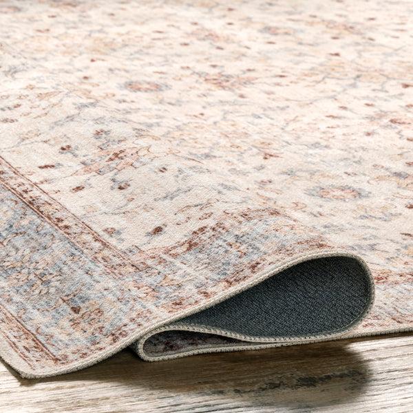 Nuloom Gemma Machine Washable Transitional Floral Area Rug Beige