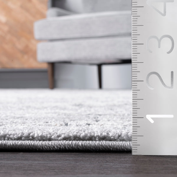 Nuloom Gena Distressed Transitional Medallion Area Rug Light Grey