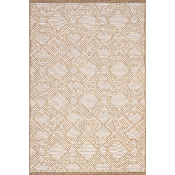 nuloom Geometric Trellis Jute Fringe Area Rug Ivory