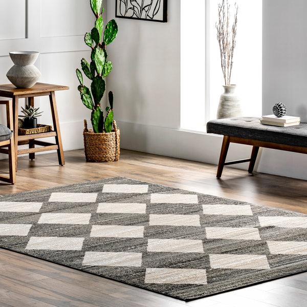 Nuloom Gianna Contemporary Geometric Checker Tile Area Rug Gray