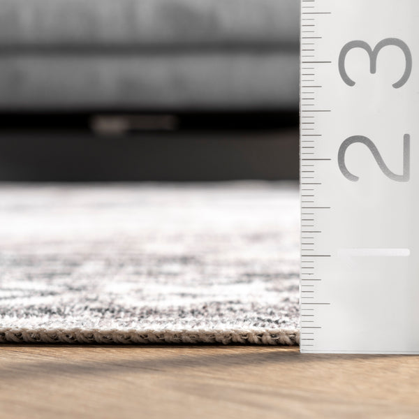 Nuloom Gladys Machine Washable Vintage Medallion Area Rug Light Gray