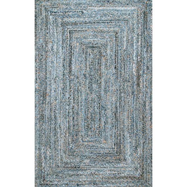 nuloom Hand Braided Otelia Denim And Jute Area Rug Blue
