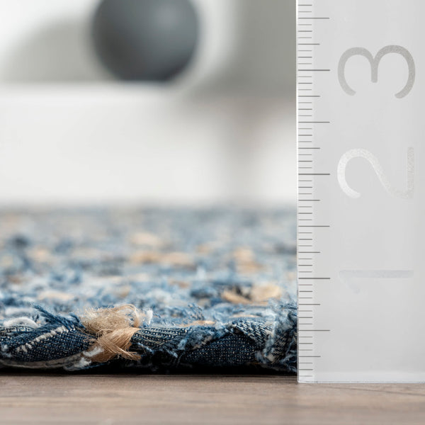 Nuloom Hand Braided Otelia Denim And Jute Area Rug Blue