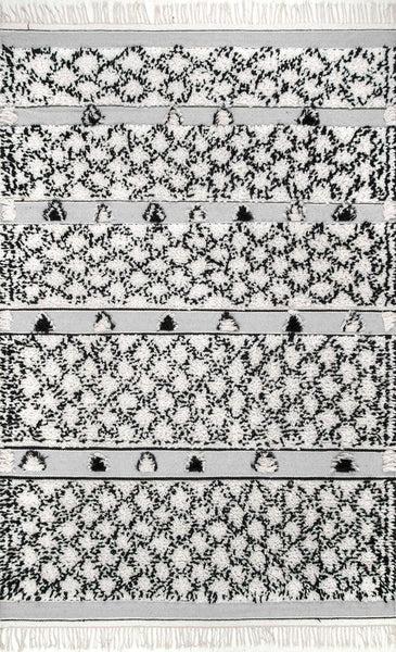 nuloom Hand Knotted Yelena Trellis Shag Area Rug Silver