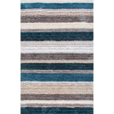 nuloom Hand Tufted Classie Shag Area Rug Blue Multi