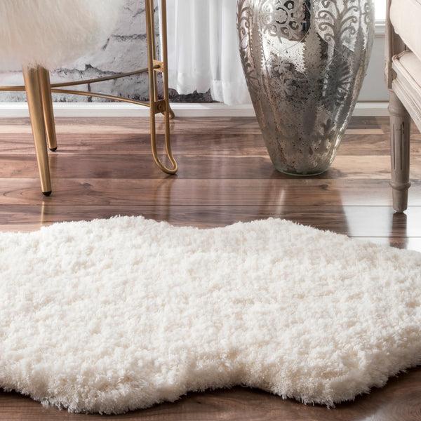 Nuloom Hand Tufted Double Pelt Faux Sheepskin Area Rug Natural