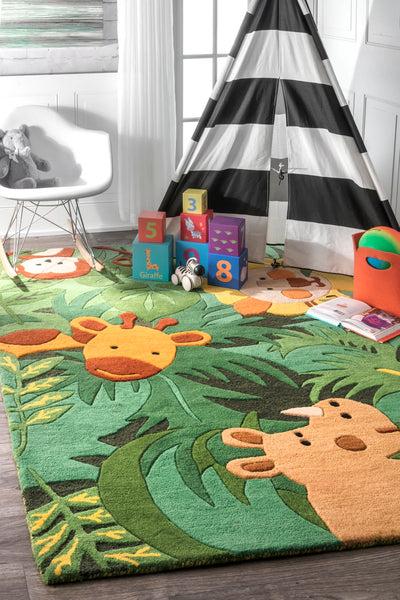 Nuloom Hand Tufted King Of The Jungle Area Rug Green