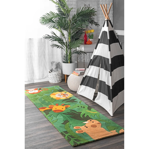 Nuloom Hand Tufted King Of The Jungle Area Rug Green