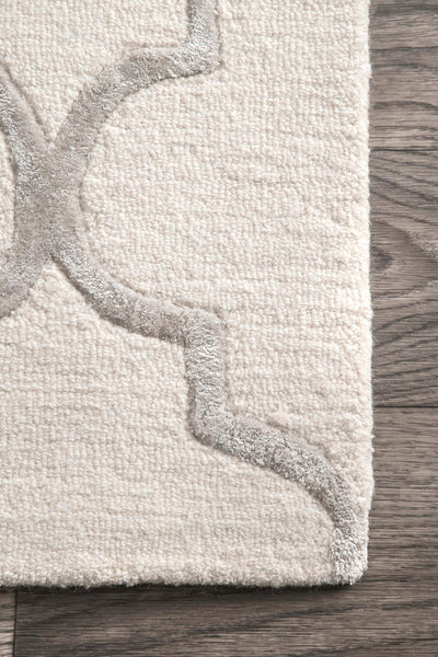 Nuloom Hand Tufted Park Avenue Trellis Area Rug Ivory