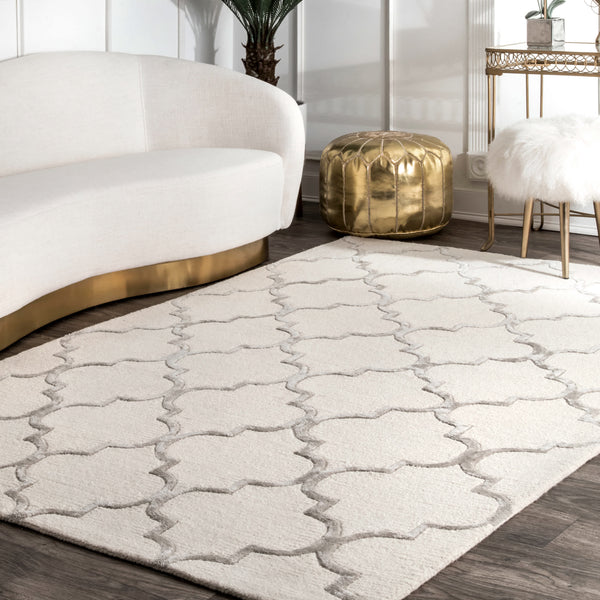 Nuloom Hand Tufted Park Avenue Trellis Area Rug Ivory