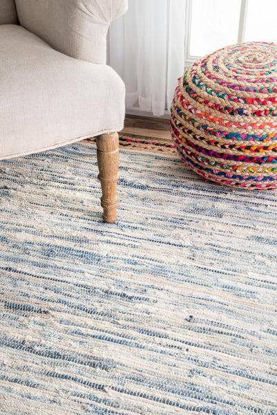 nuloom Handwoven Braided Darline Area Rug Light Blue