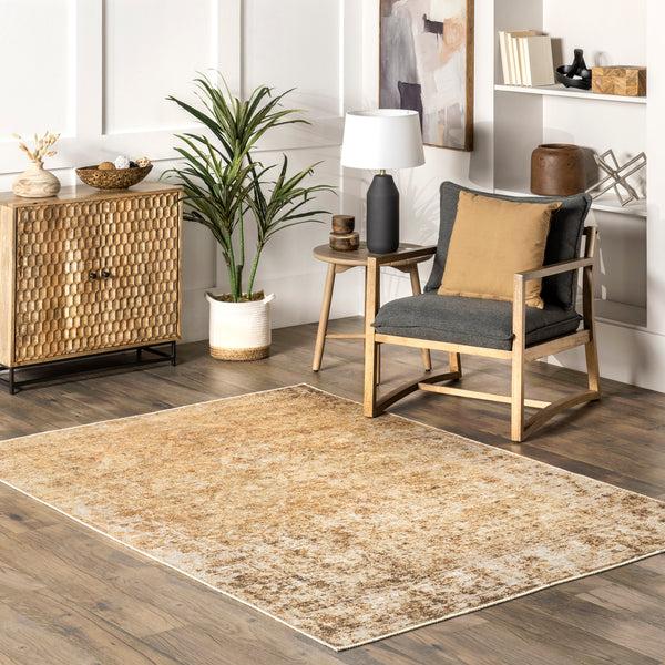 Nuloom Harlow Printed Faded Vintage Flatweave Beige