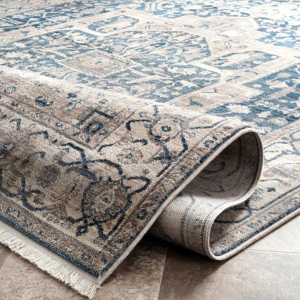 Nuloom Harriet Vintage Medallion Fringe Area Rug Gray