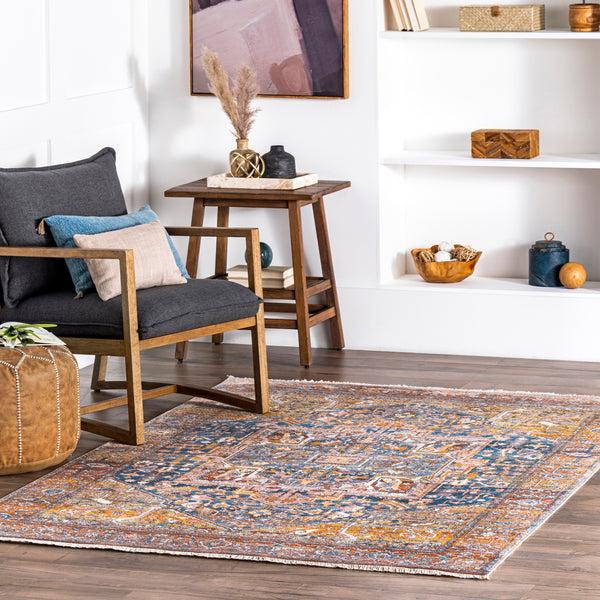 Nuloom Harriet Vintage Medallion Fringe Area Rug Rust