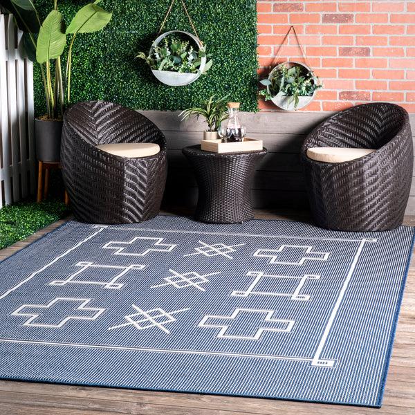Nuloom Hillary Geometric Tribal Indoor/Outdoor Area Rug Navy