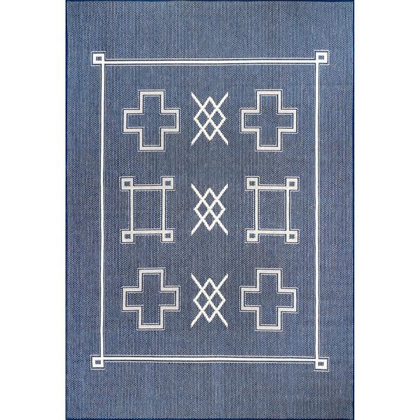 nuloom Hillary Geometric Tribal Indoor/Outdoor Area Rug Navy