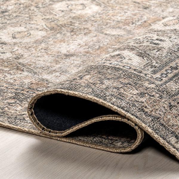Nuloom Hillstone Collection Aether Traditional Vintage Medallion Area Rug Brown