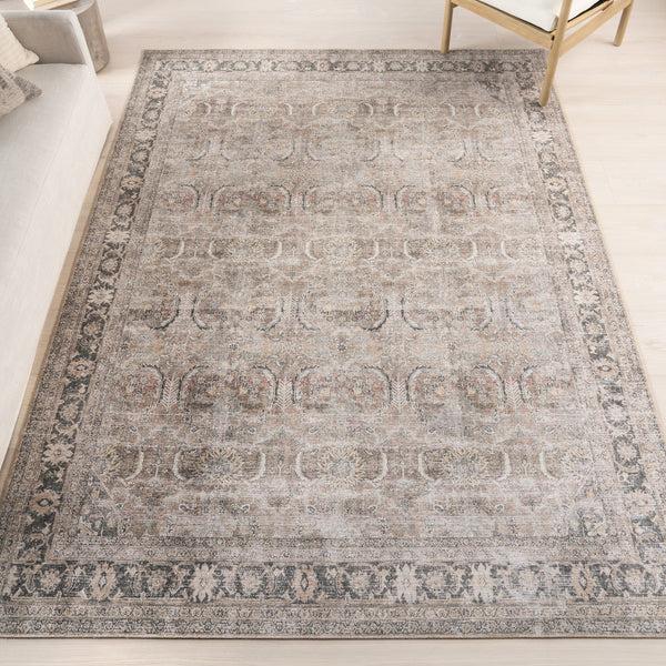 Nuloom Hillstone Collection Deidra Traditional Vintage Medallion Area Rug Brown