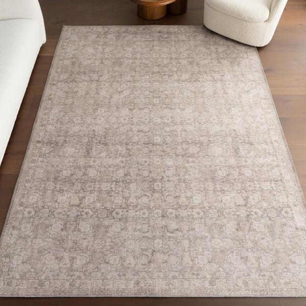 Nuloom Hillstone Collection Delphi Traditional Vintage Medallion Area Rug Dark Beige