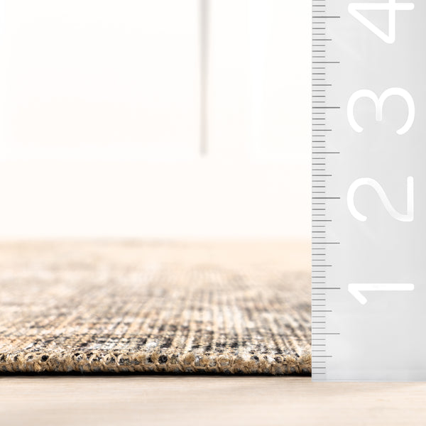 Nuloom Hillstone Collection Elinda Traditional Vintage Medallion Area Rug Dark Beige