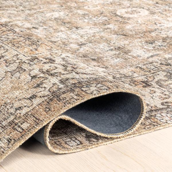Nuloom Hillstone Collection Elinda Traditional Vintage Medallion Area Rug Dark Beige