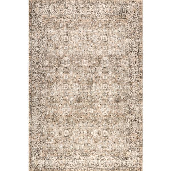 nuloom Hillstone Collection Elinda Traditional Vintage Medallion Area Rug Dark Beige