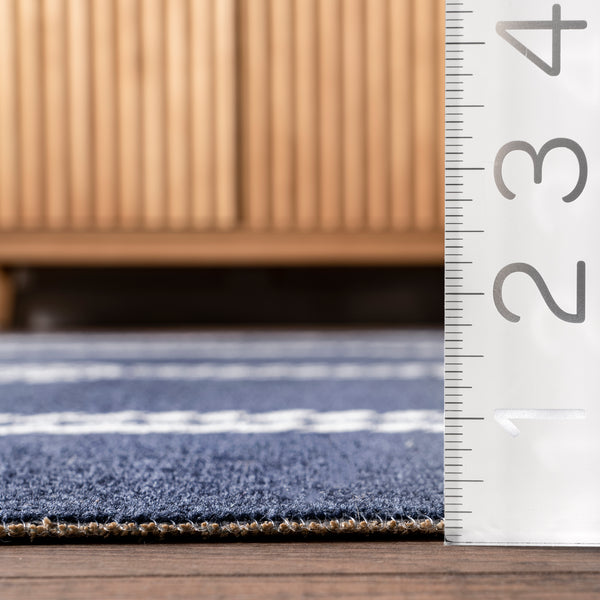 Nuloom Ida Coastal Ropes Indoor/Outdoor Fringe Area Rug Blue