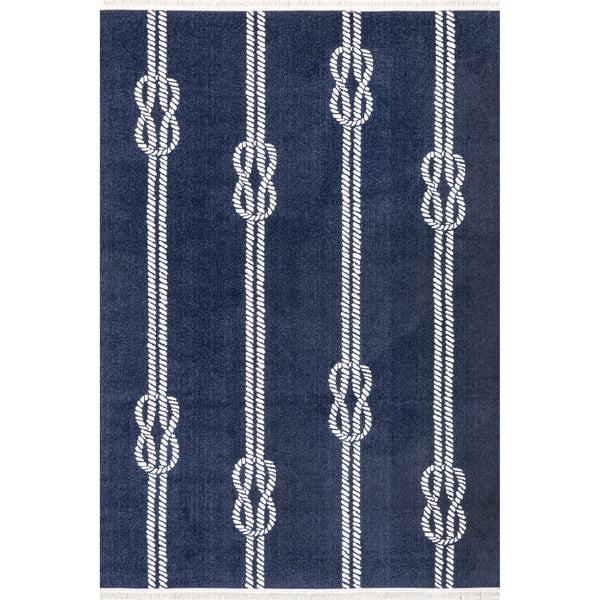 nuloom Ida Coastal Ropes Indoor/Outdoor Fringe Area Rug Blue