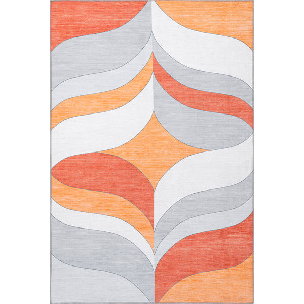 nuloom Ilana Retro Machine Washable Kids Area Rug Orange