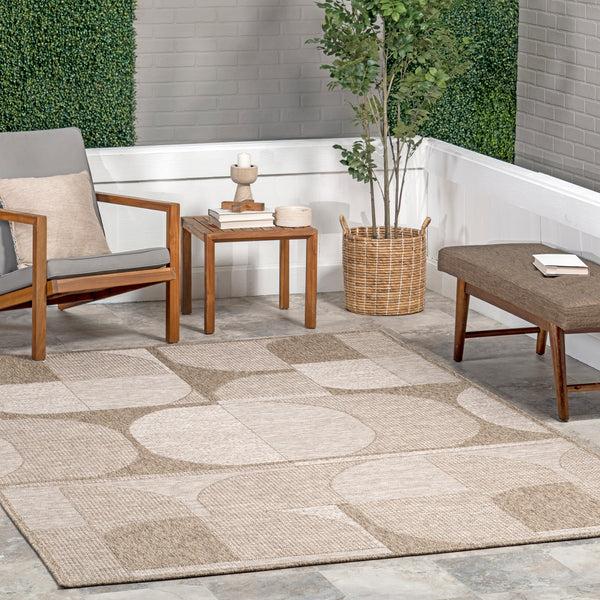 Nuloom Inara Abstract Geometric Indoor/Outdoor Area Rug Tan