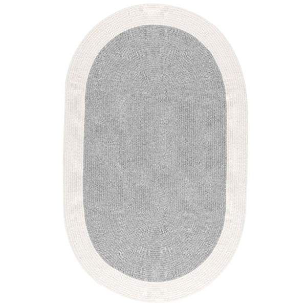 nuloom Indoor/Outdoor Braided Solid Border Delaine Area Rug Grey