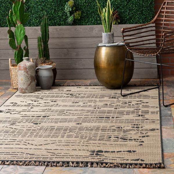 Nuloom Indoor/Outdoor Modern Abstract Claudette Area Rug Black