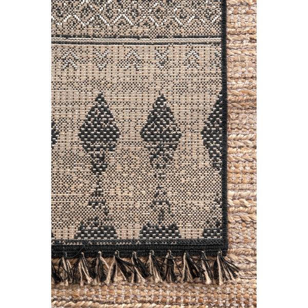 Nuloom Indoor/Outdoor Modern Aztec Nicki Area Rug Grey