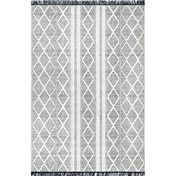 nuloom Indoor/Outdoor Striped Miriam Area Rug Light Grey
