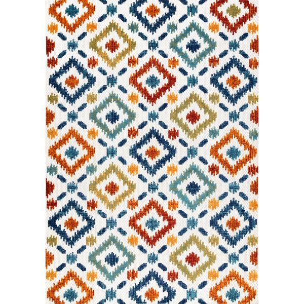 nuloom Indoor/Outdoor Transitional Labyrinth Area Rug Blue
