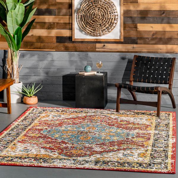 Nuloom Indoor/Outdoor Transitional Medallion Muriel Area Rug Multi