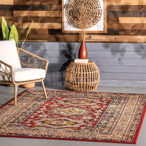 Nuloom Indoor/Outdoor Transitional Medieval Randy Area Rug Red
