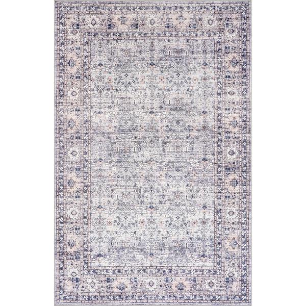 nuloom Indy Vintage Stain-Resistant Machine Washable Area Rug Gray