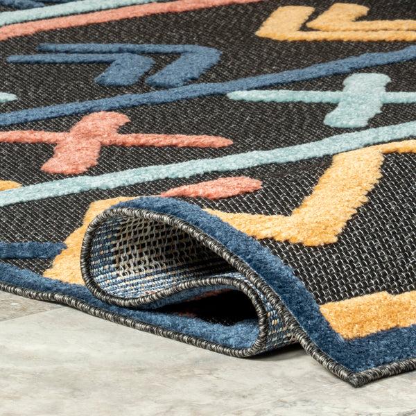 Nuloom Inés Bohemian Lined Indoor/Outdoor Area Rug Gray