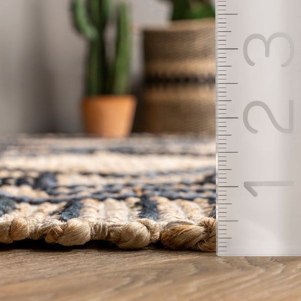 Nuloom Ines Hand Woven Tribal Moroccan Jute Area Rug Natural