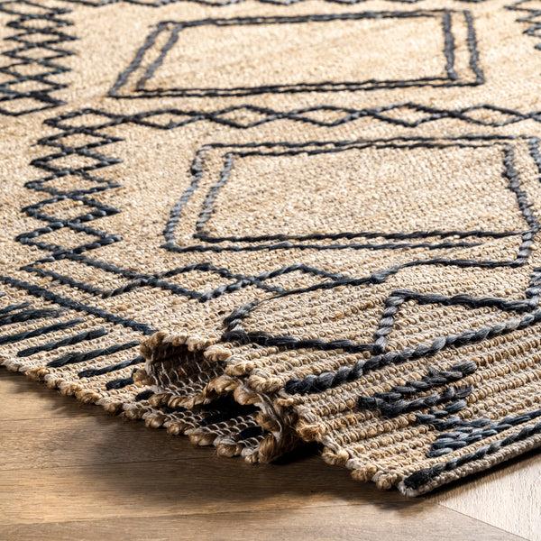Nuloom Ines Hand Woven Tribal Moroccan Jute Area Rug Natural