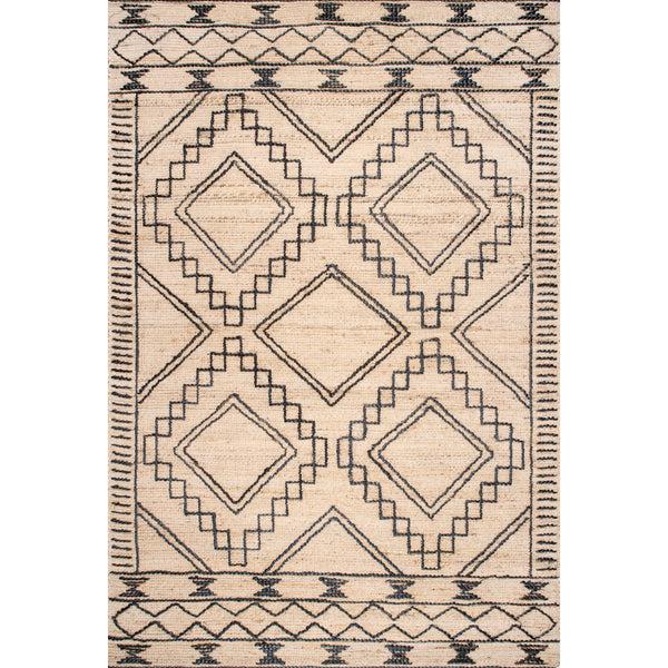 nuloom Ines Hand Woven Tribal Moroccan Jute Area Rug Natural
