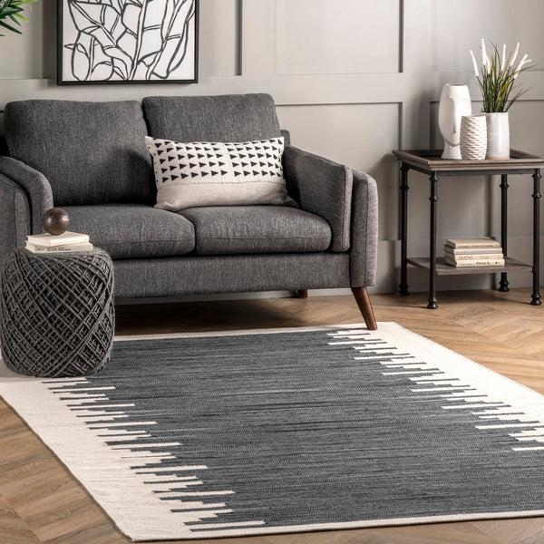 Nuloom Irina Hand Loomed Contemporary Cotton Area Rug Charcoal