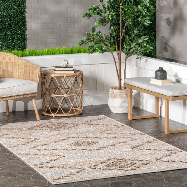 Nuloom Izetta Southwestern High-Low Indoor/Outdoor Area Rug Beige
