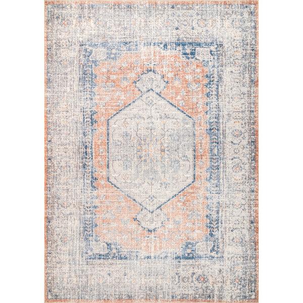 nuloom Jacquie Machine Washable Vintage Floral Area Rug Peach