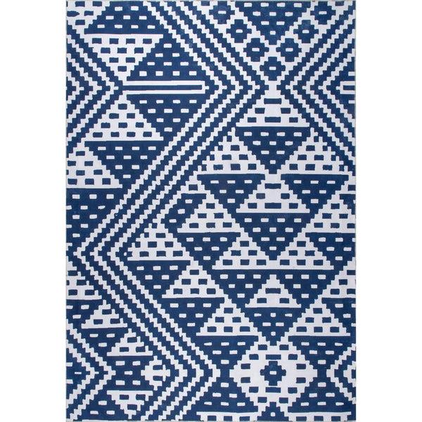 nuloom Jagged Modern Trellis Washable Area Rug Navy