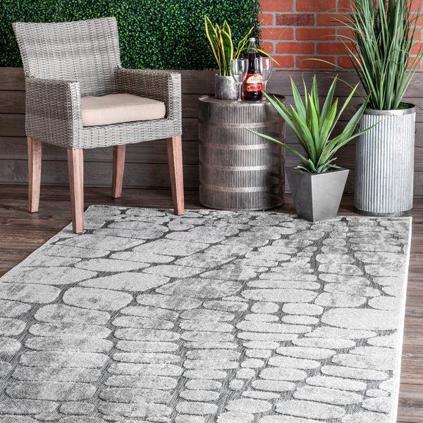 Nuloom Jaycee Textured Stone Indoor/Outdoor Area Rug Grey