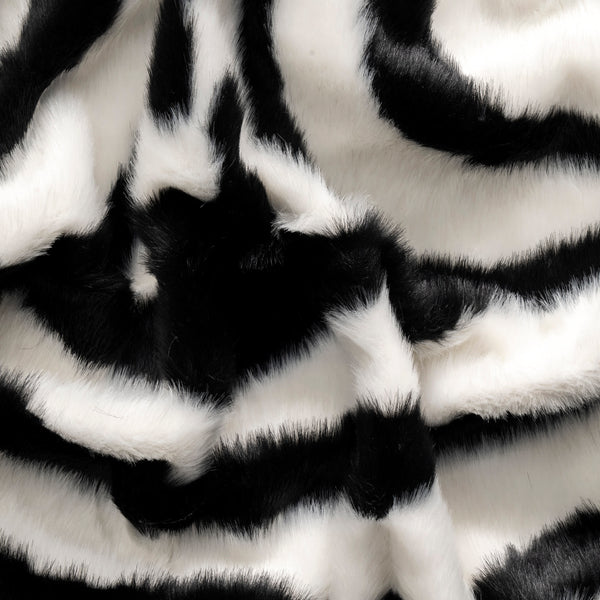 Nuloom Jayla Machine Washable Zebra Faux Cowhide Area Rug Black And White